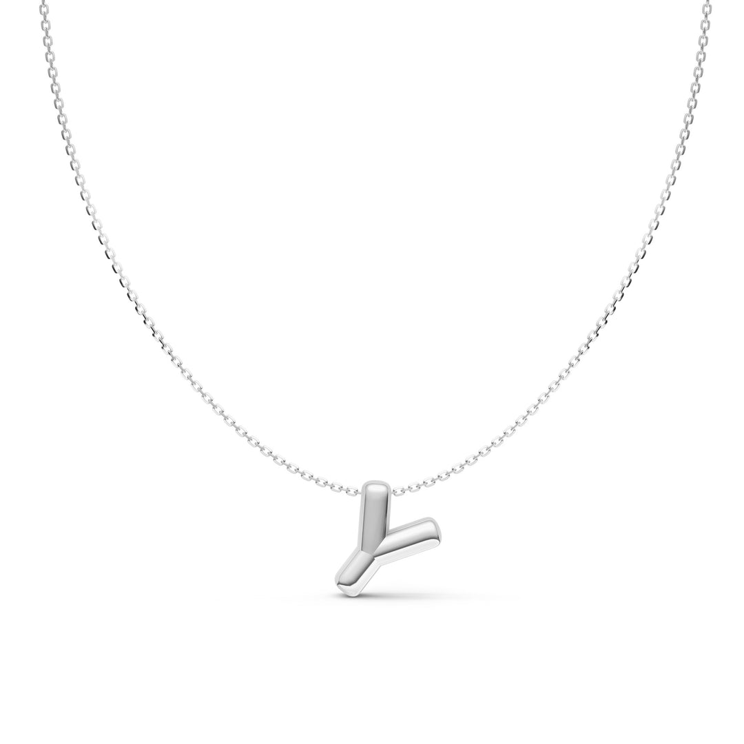 Puffy Bubble Initial ‘Y’ Necklace