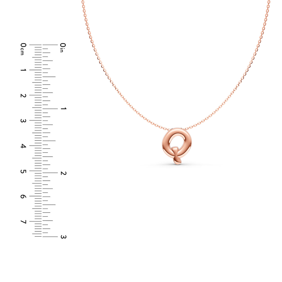 Puffy Bubble Initial ‘Q’ Necklace