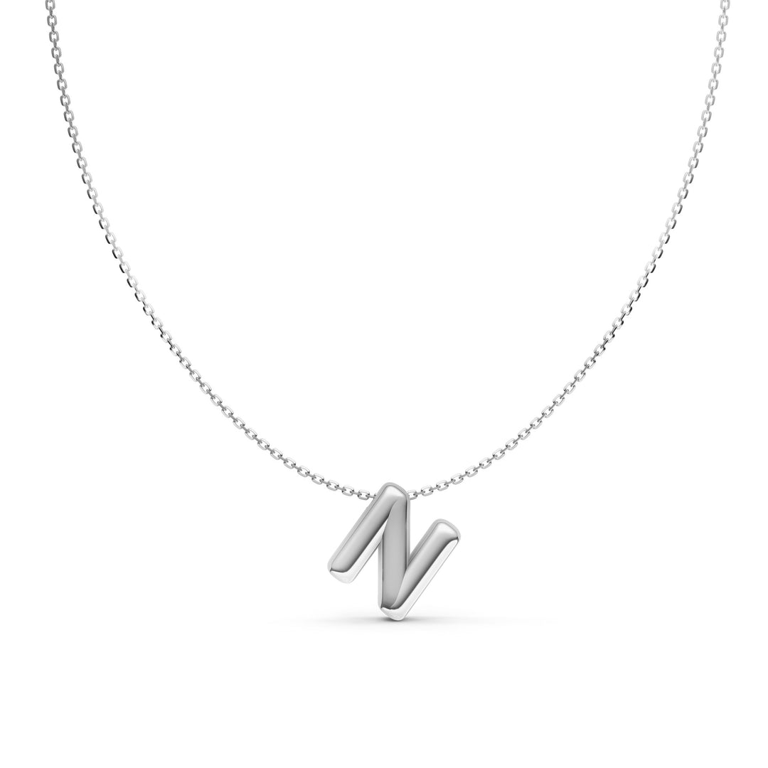 Puffy Bubble Initial ‘N’ Necklace