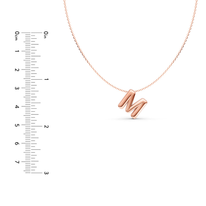 Puffy Bubble Initial ‘M’ Necklace