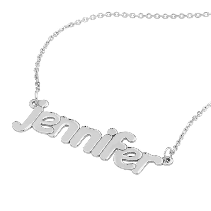 5mm Bubble Font Nameplate Necklace