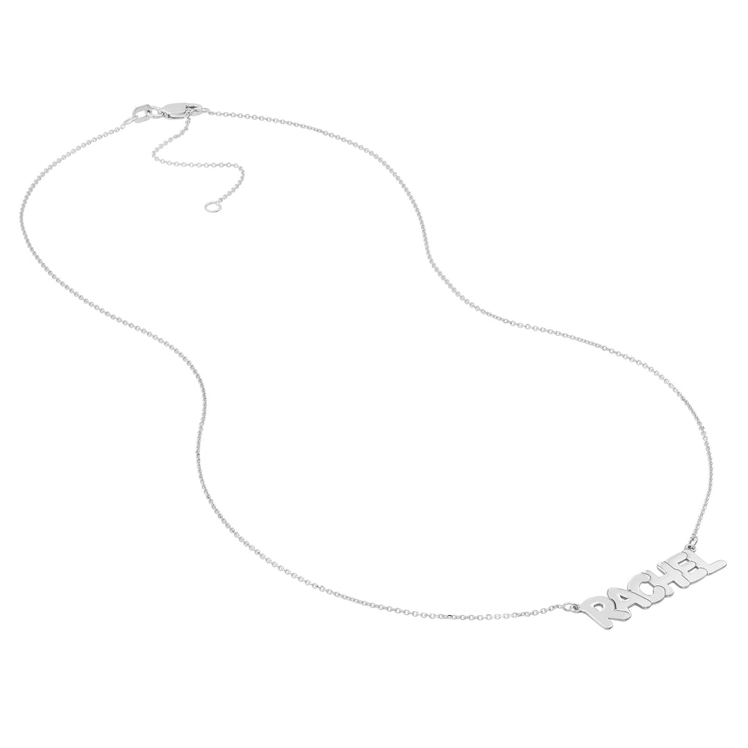 7mm Bubble Font Nameplate Necklace
