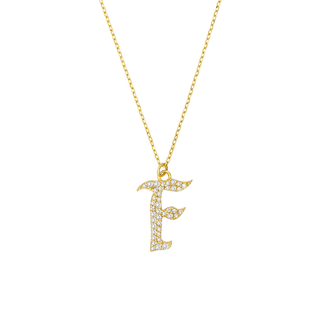Diamond Gothic F Necklace