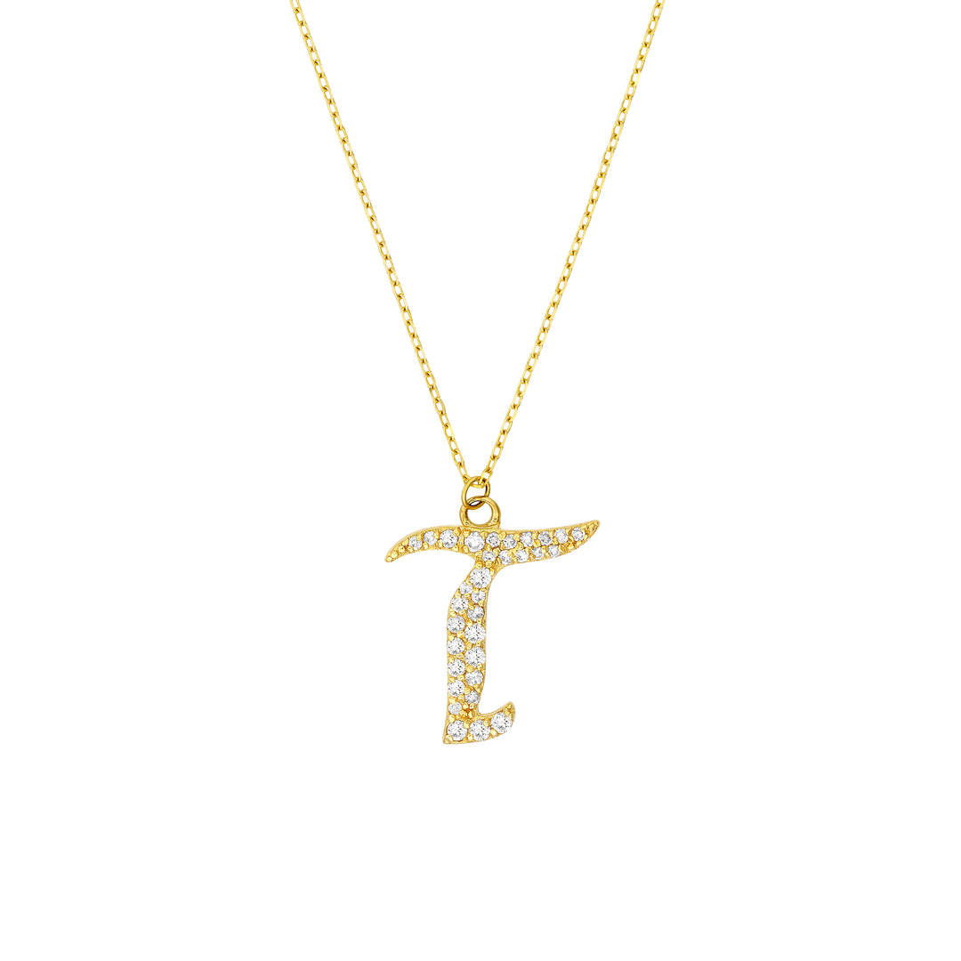 Diamond Gothic T Necklace
