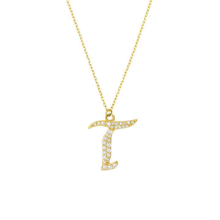 Diamond Gothic T Necklace