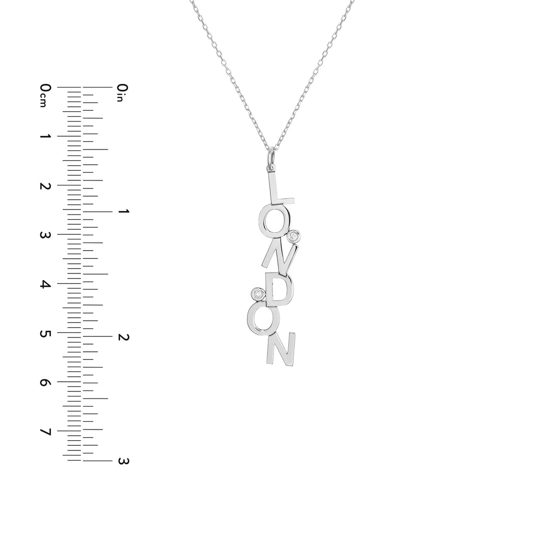 Dancing Block Letters Diamond Bezel Necklace
