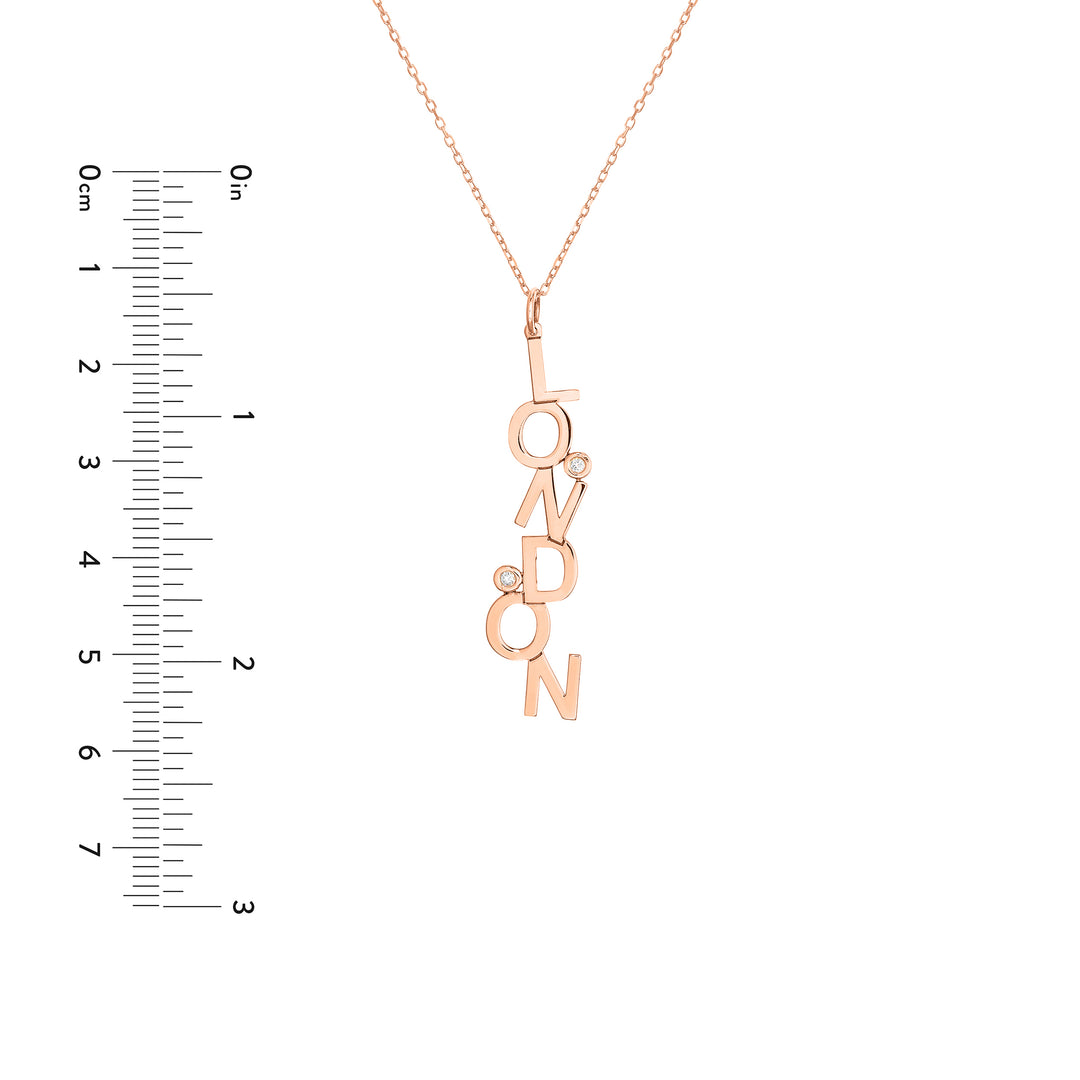 Dancing Block Letters Diamond Bezel Necklace
