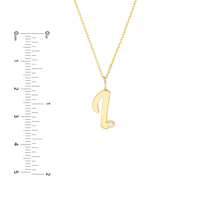 Script I with Diamond Bezel Necklace