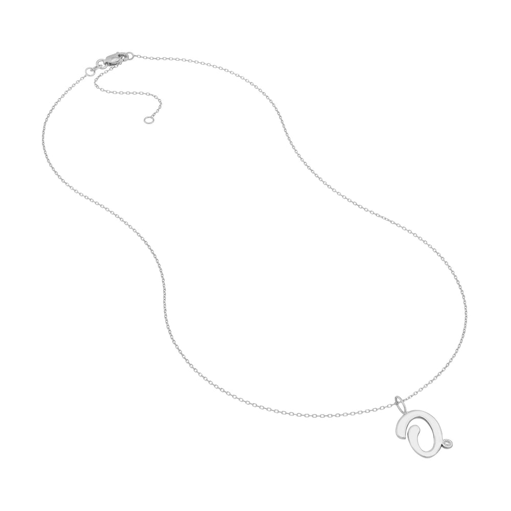 Script O with Diamond Bezel Necklace