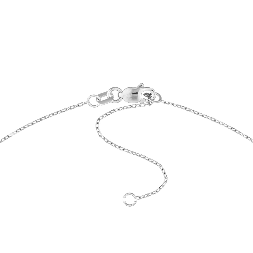 Script V with Diamond Bezel Necklace