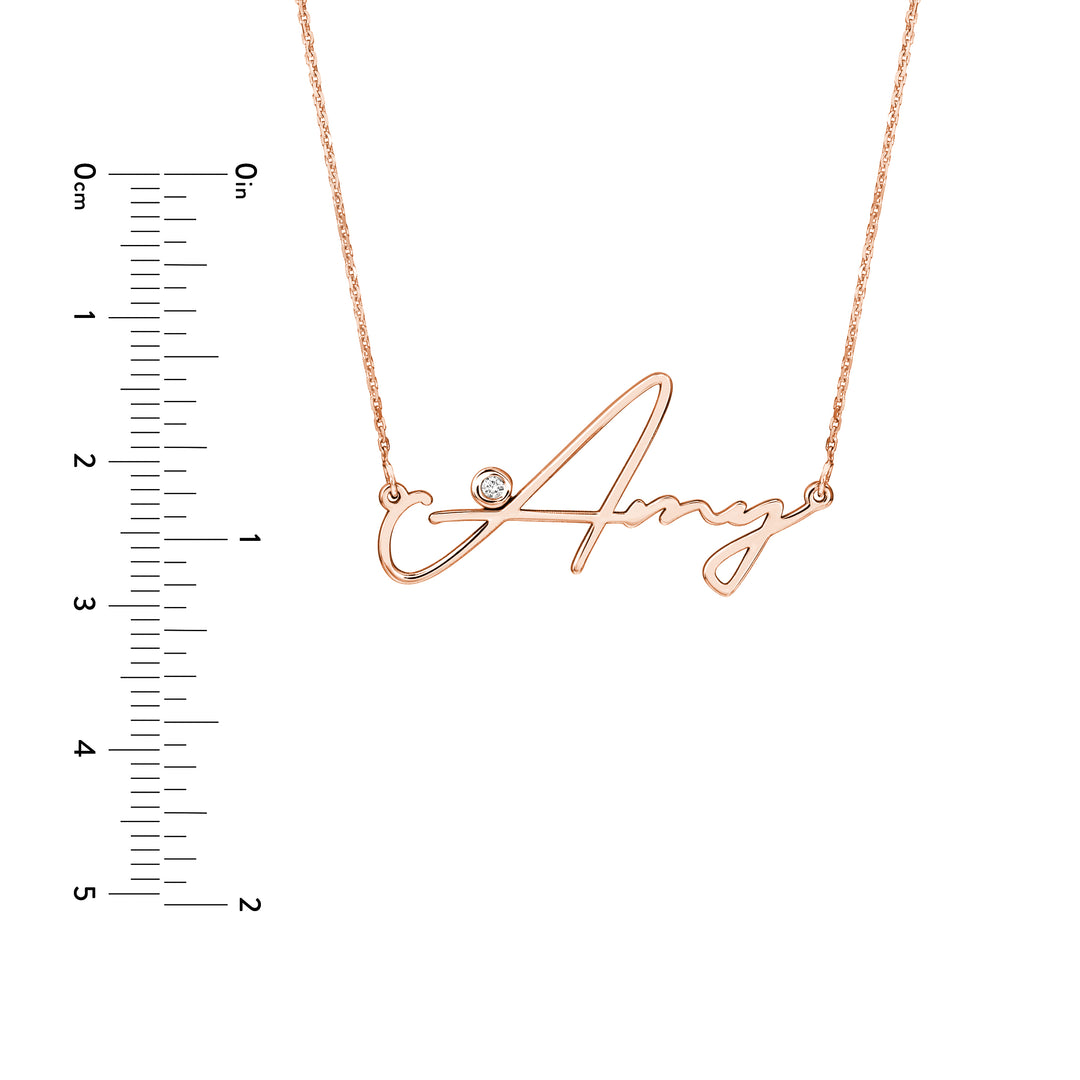 Signature Diamond Bezel Nameplate Necklace