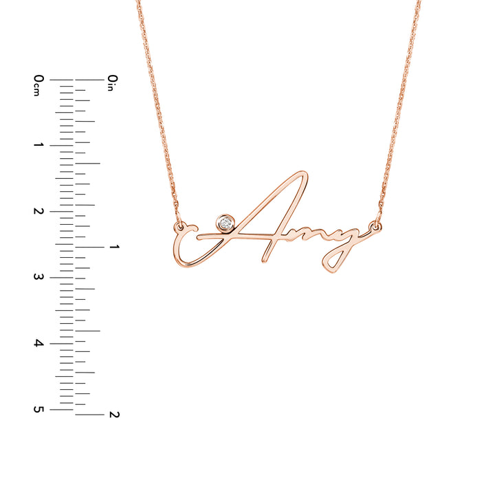 Signature Diamond Bezel Nameplate Necklace