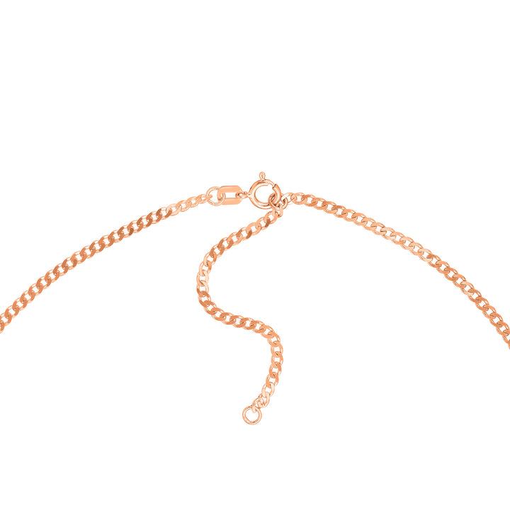 Block Nameplate Curb Chain Necklace w/Diamond