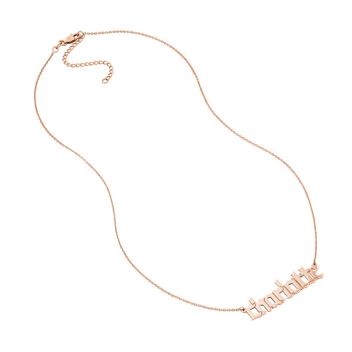 5mm Gothic Nameplate Necklace