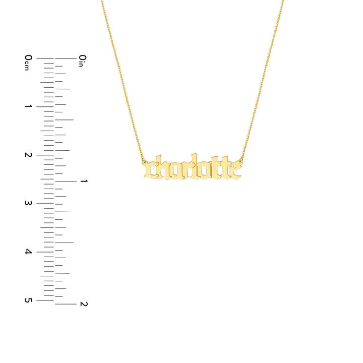 5mm Gothic Nameplate Necklace