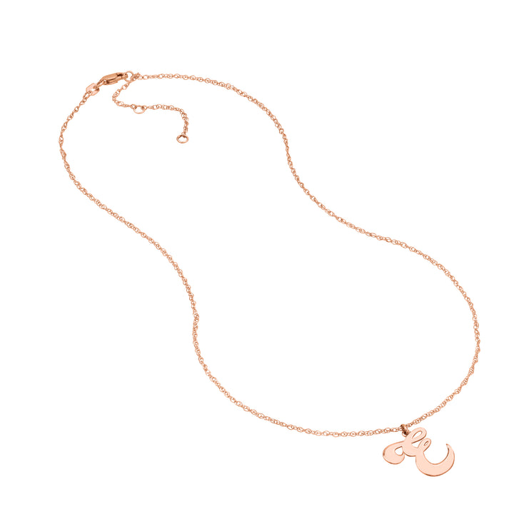 15mm Cursive Initial Pendant Necklace