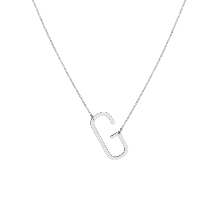 Sideways Block Initial Necklace