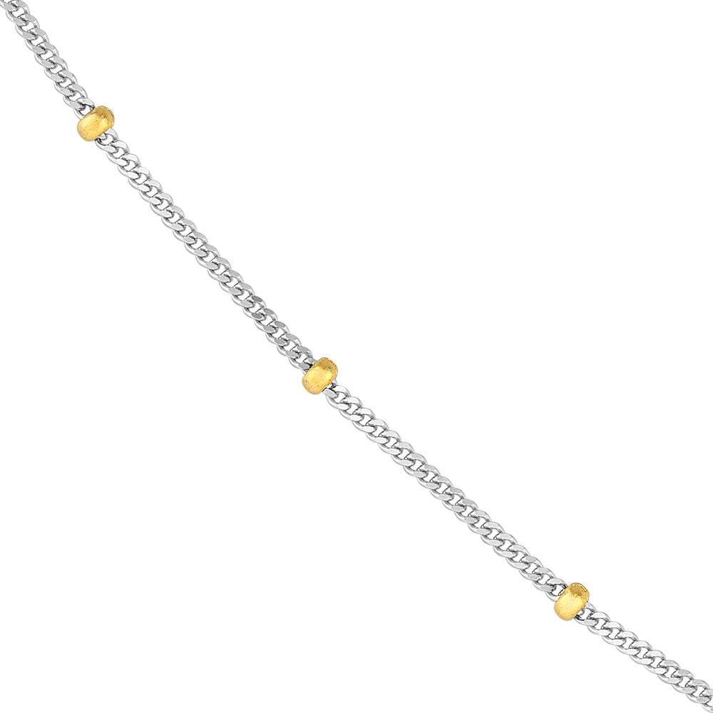 2.0mm Two-Tone Saturn Curb Chain with Lobster Lock