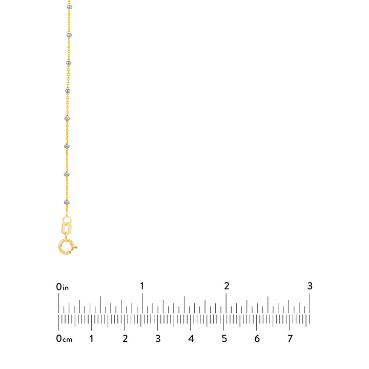 1.80mm Two-Tone Saturn Bead Chain with Spring Ring