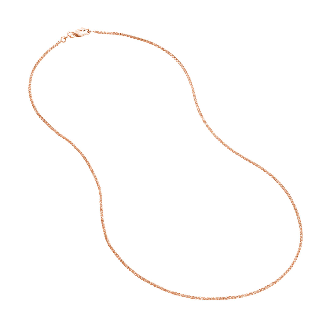 1.25mm Wheat Chain with Lobster Lock