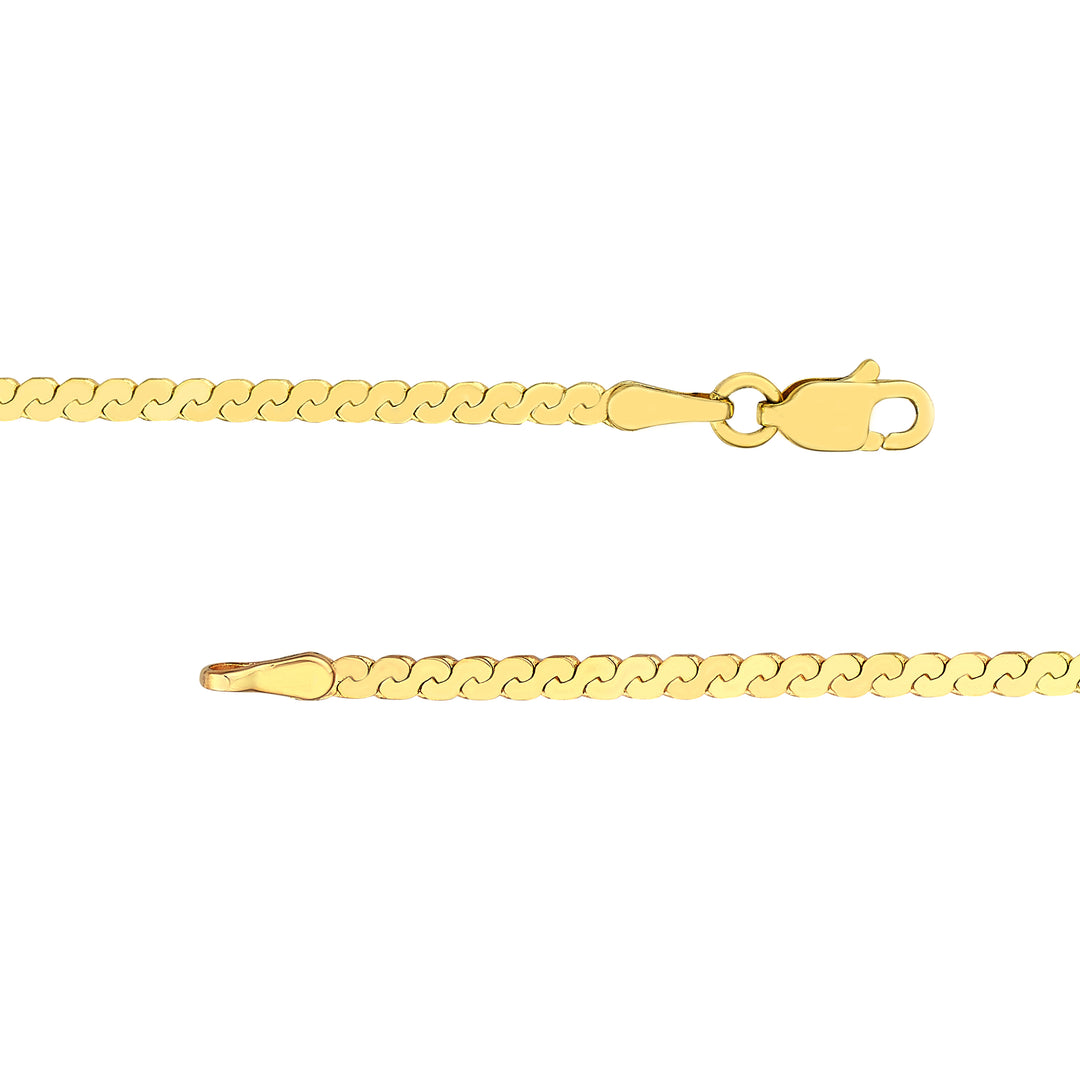 2.0mm Serpentine Chain with Lobster Lock