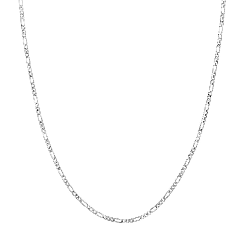 Sterling Silver 2.4mm Concave Figaro Chain with Lobster Lock
