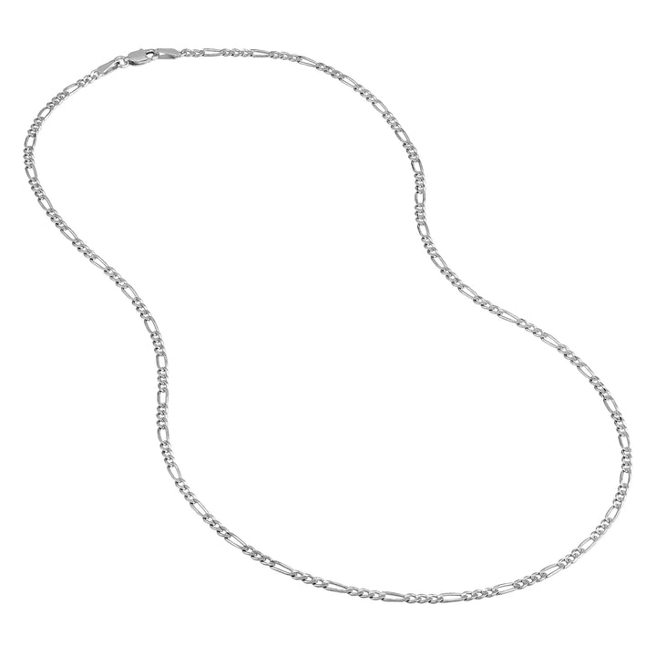 Sterling Silver 2.4mm Concave Figaro Chain with Lobster Lock