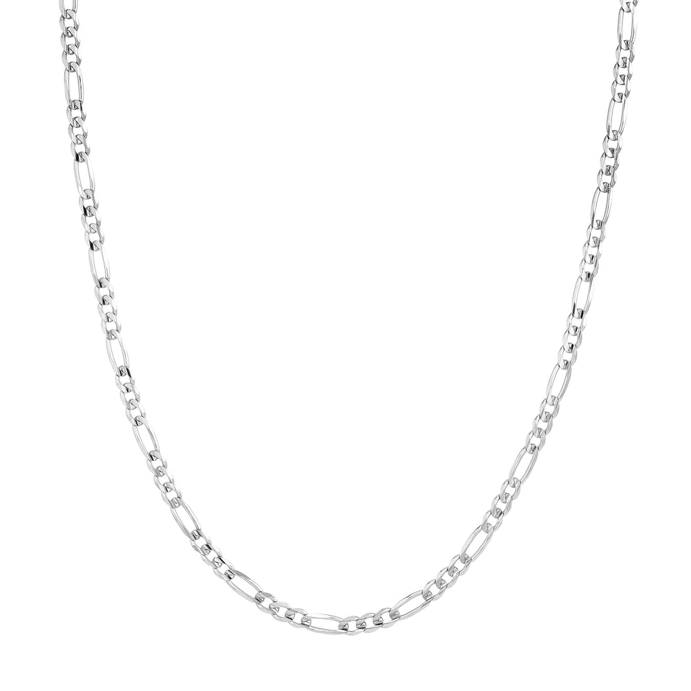 Sterling Silver 3.9mm Concave Figaro Chain with Lobster Lock