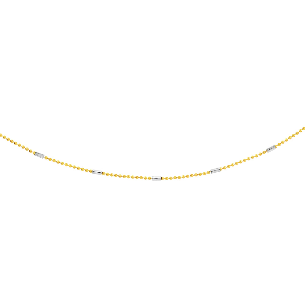 0.95mm Two-Tone Barrel Saturn Chain with Lobster Lock
