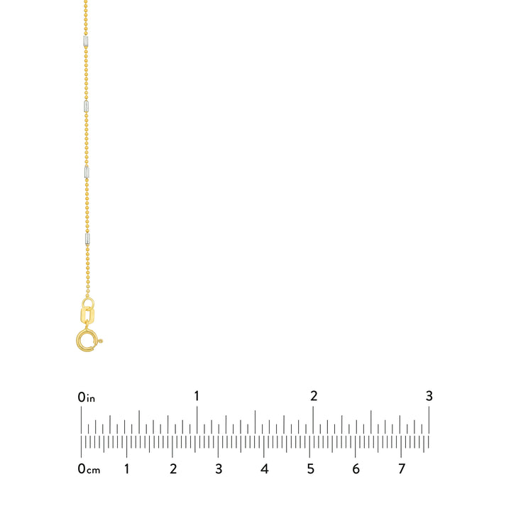 0.95mm Two-Tone Barrel Saturn Chain with Lobster Lock