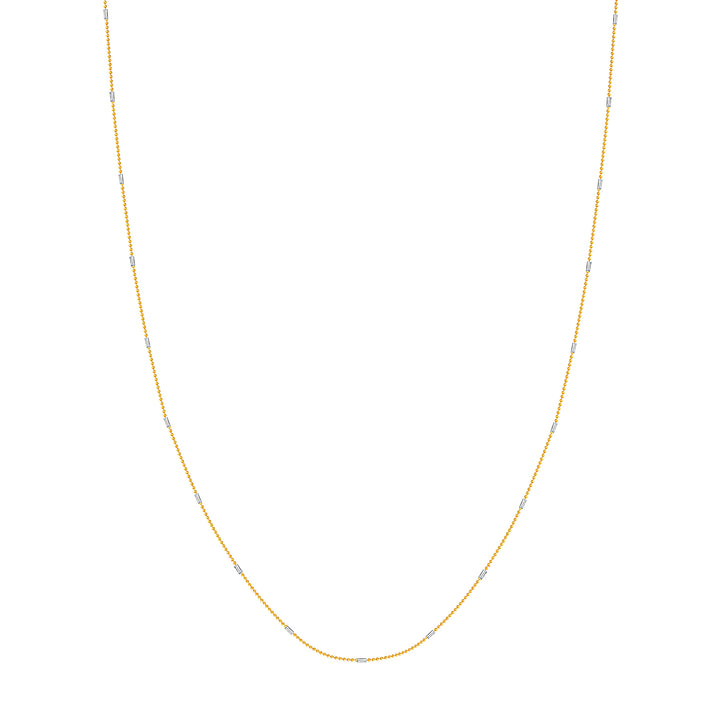 0.95mm Two-Tone Barrel Saturn Chain with Lobster Lock