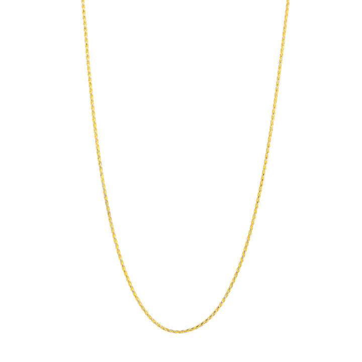 0.85mm Two-Tone Pave Wheat Chain with Lobster Lock
