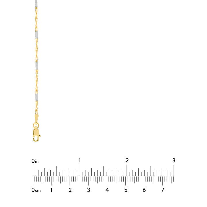 Two-tone Singapore Flat Saturn Chain