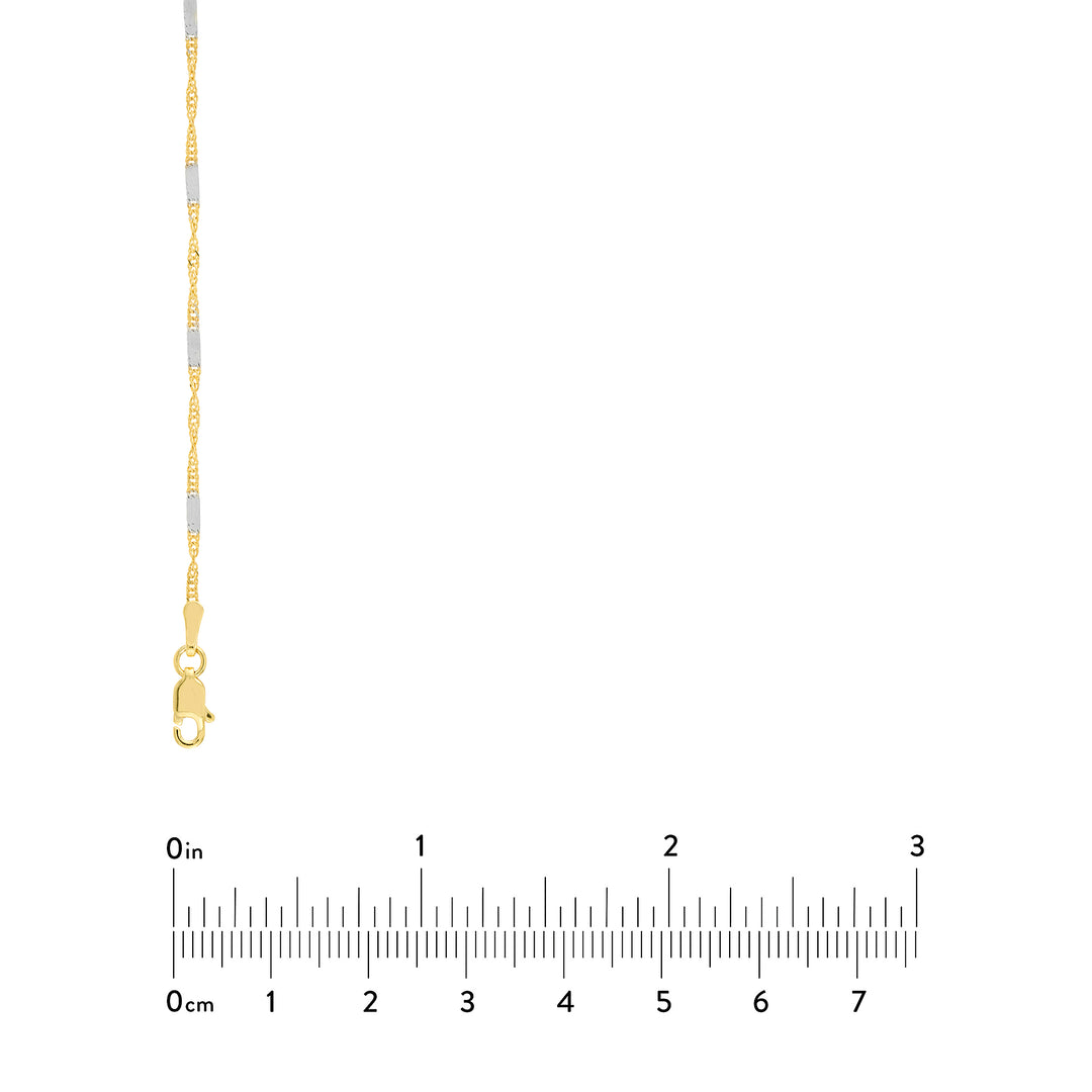 Two-tone Singapore Flat Saturn Chain