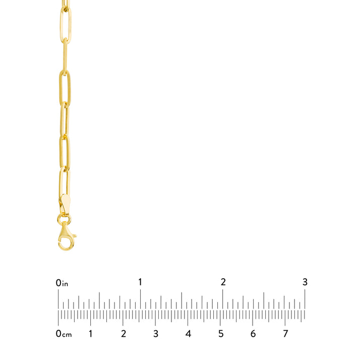 3.80mm Hollow Paper Clip Chain with Pear Lock