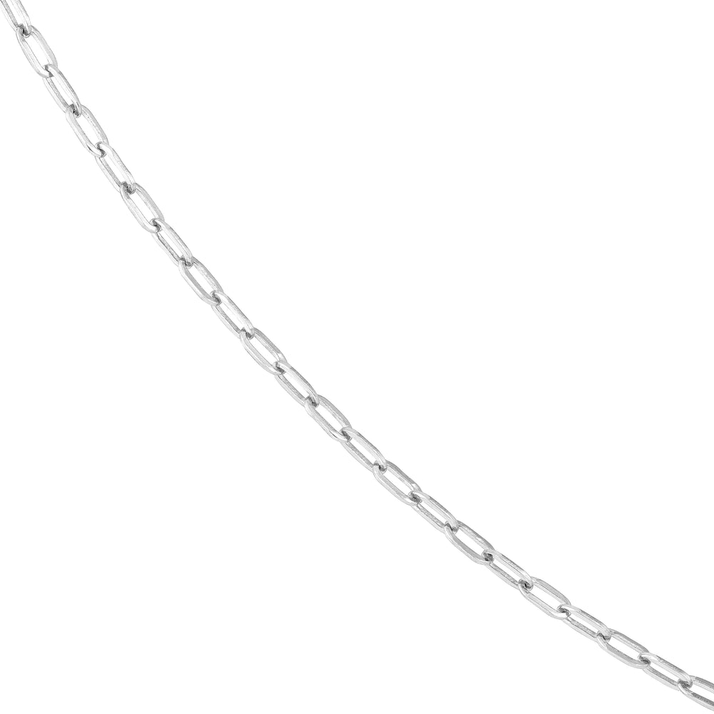 2.5mm Paper Clip Chain with Pear Shape Lock