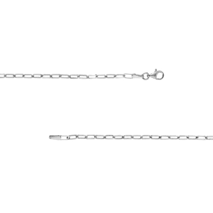 2.5mm Paper Clip Chain with Pear Shape Lock