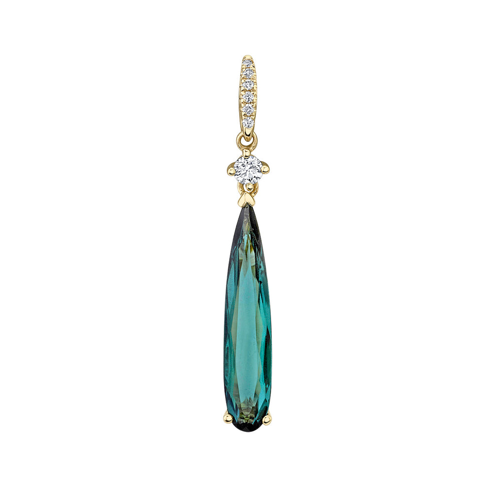 Green Tourmaline & Diamond Pendant
