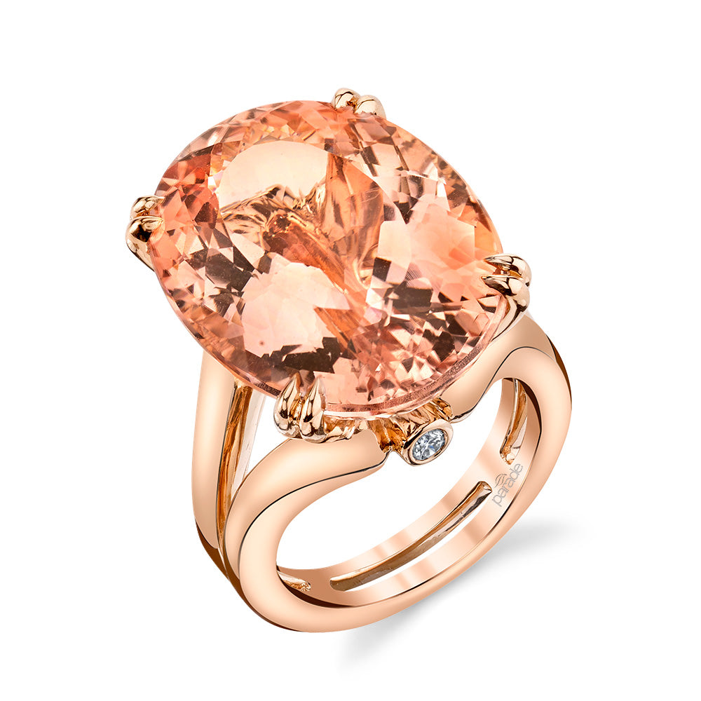 24.62 Carat Oval Morganite Band