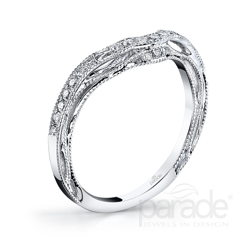 Diamond Milgrain Wedding Band