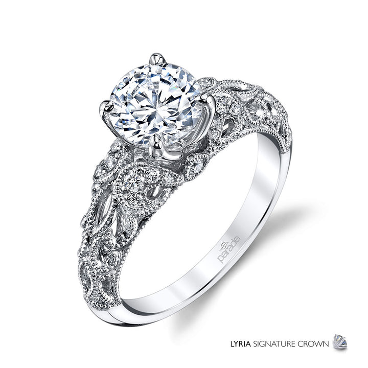 Marquise Diamond Milgrain Engagement Ring
