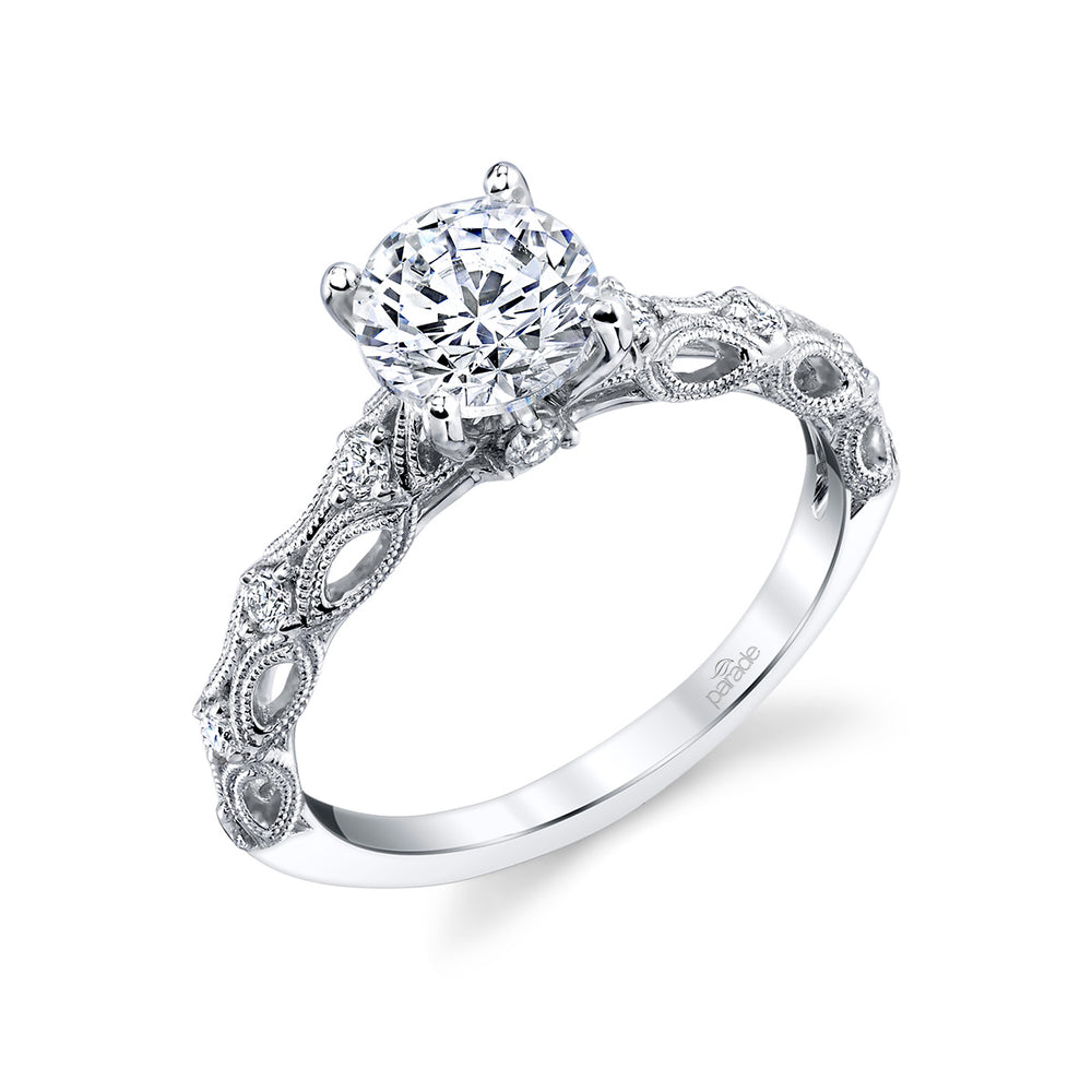 Diamond Milgrain Engagement Ring