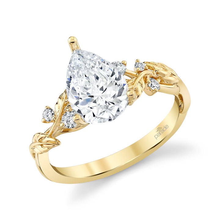 Pear-Shaped & Round Diamond Engagement Ring
