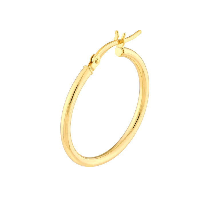 2mm x 25mm Polished Hoop Earrings