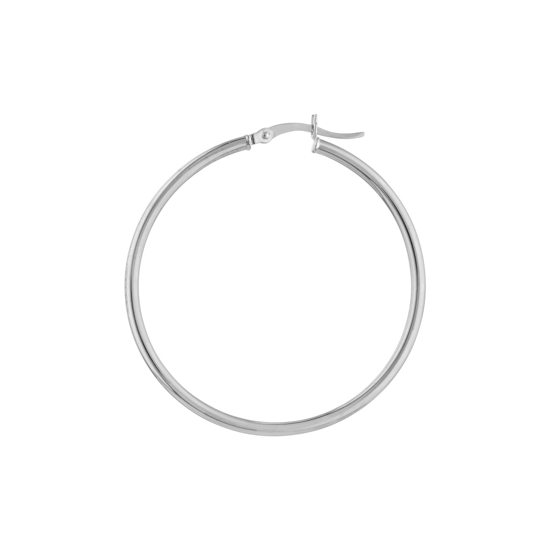 2mm x 40mm Polished Hoop Earrings