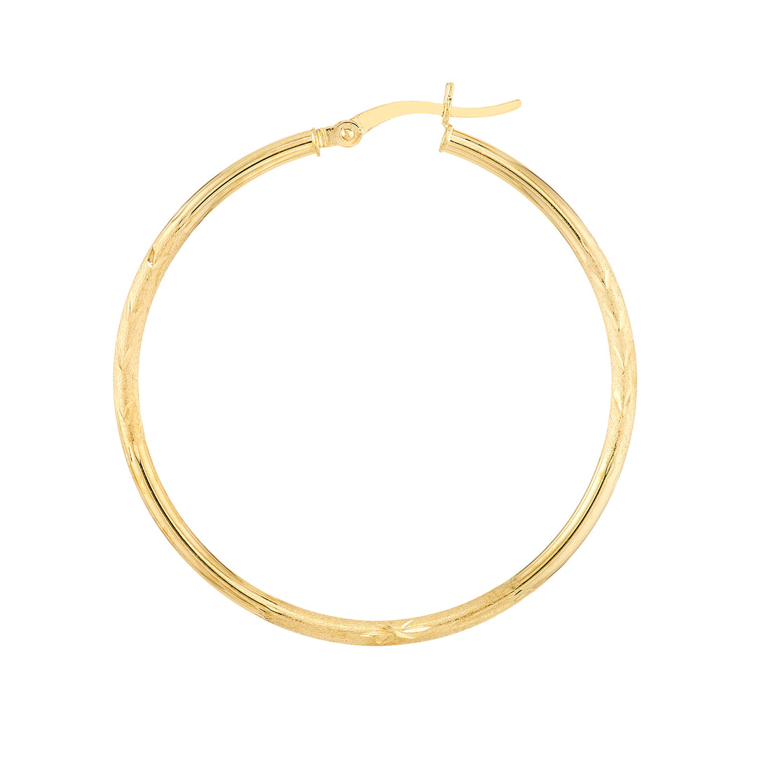 2 X 40mm DC Florentine Hoop Earrings