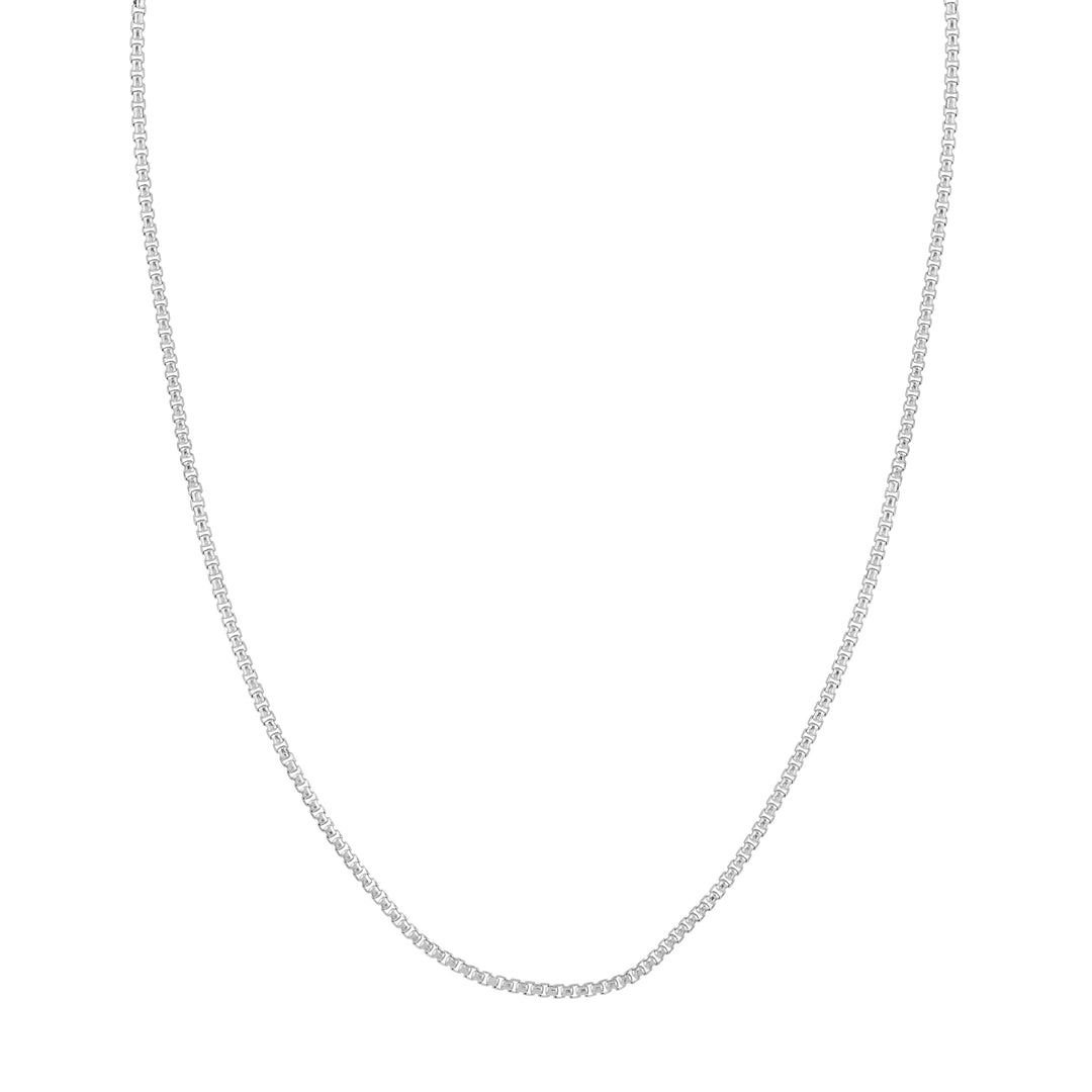 Sterling Silver 2.1mm Round Box Chain with Pear Lobster Lock