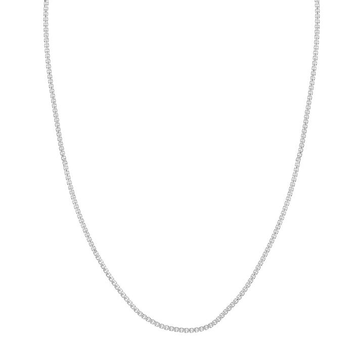 Sterling Silver 2.1mm Round Box Chain with Pear Lobster Lock