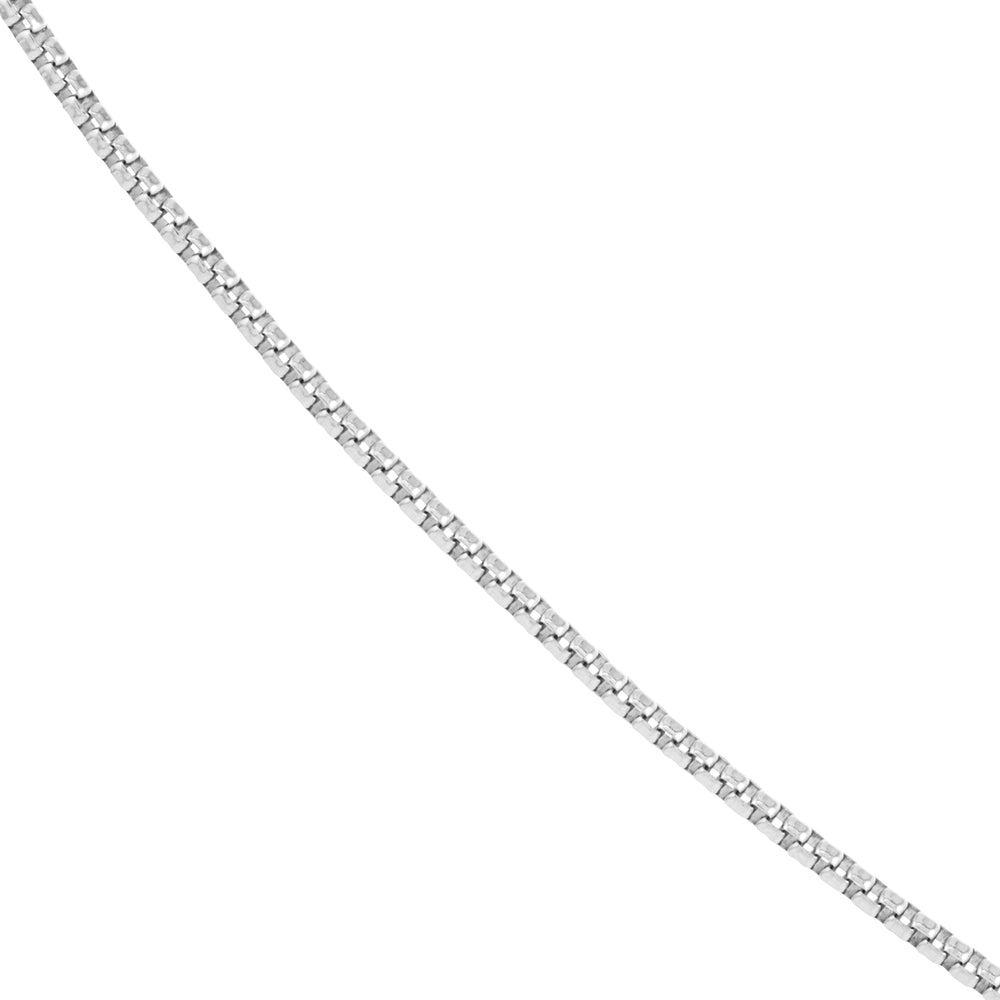 Sterling Silver 1.7mm Round Box Chain with Pear Lobster Lock