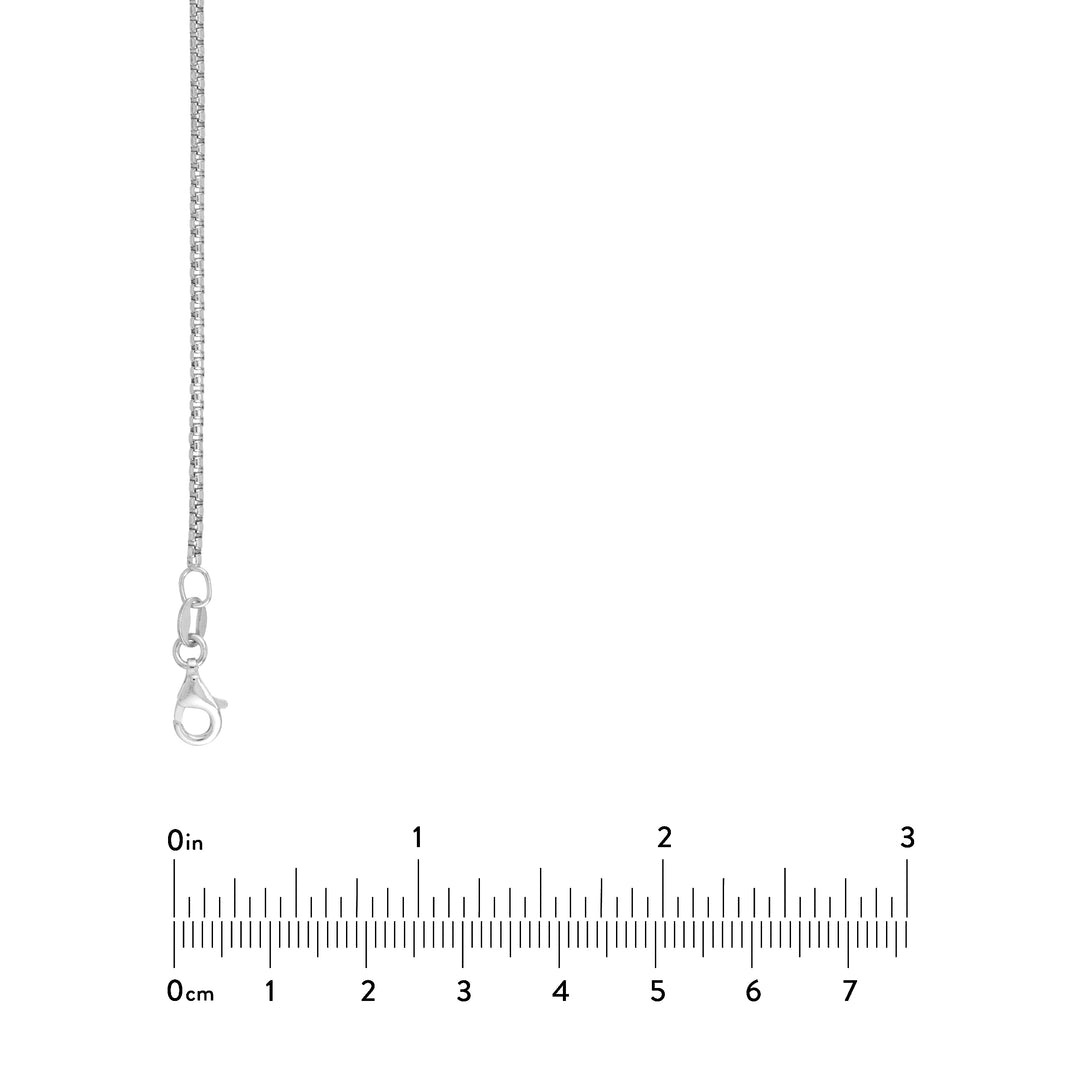 Sterling Silver 1.7mm Round Box Chain with Pear Lobster Lock